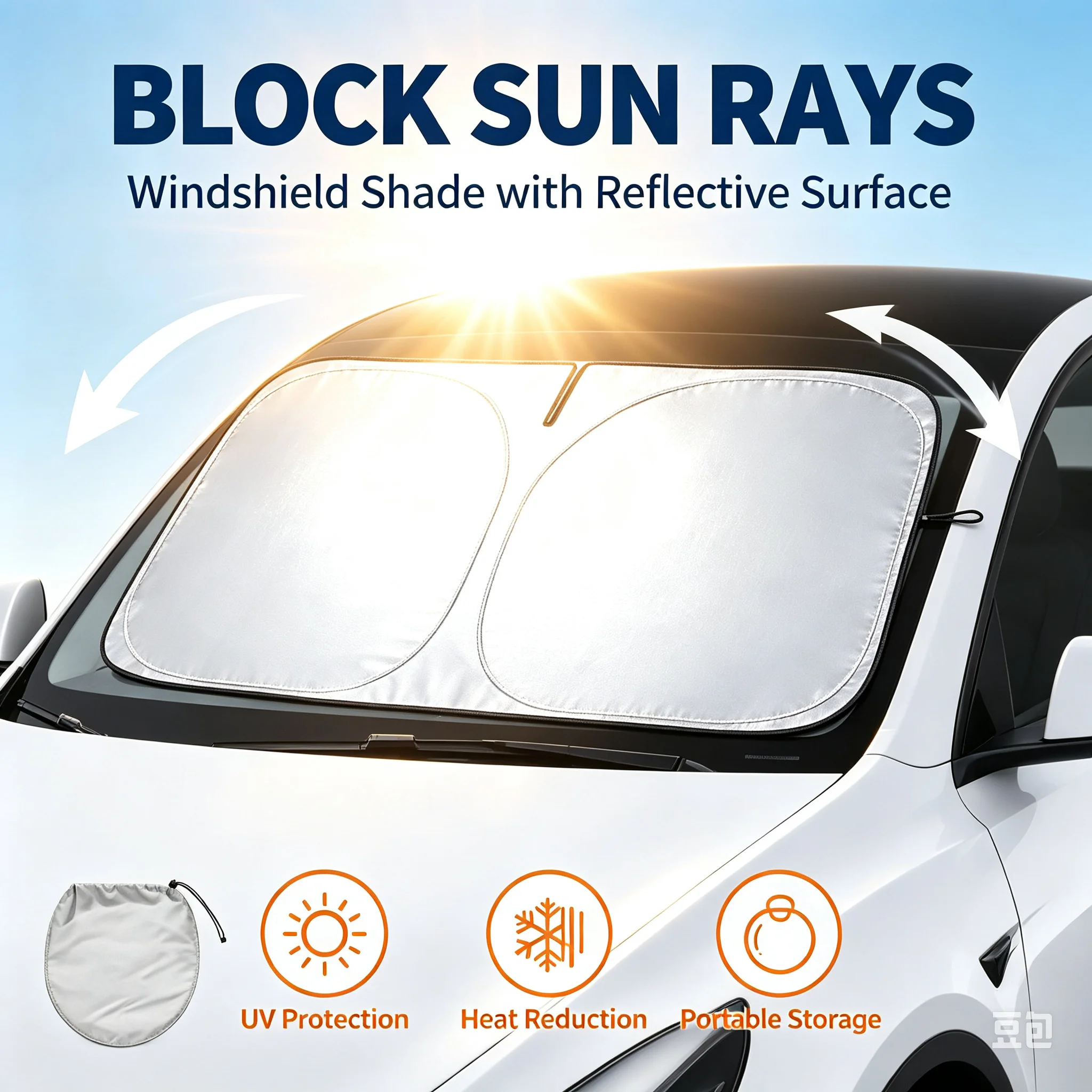 Windshield Sun Shade - Parasole per Auto, Isolamento Termico, Raffreddamento