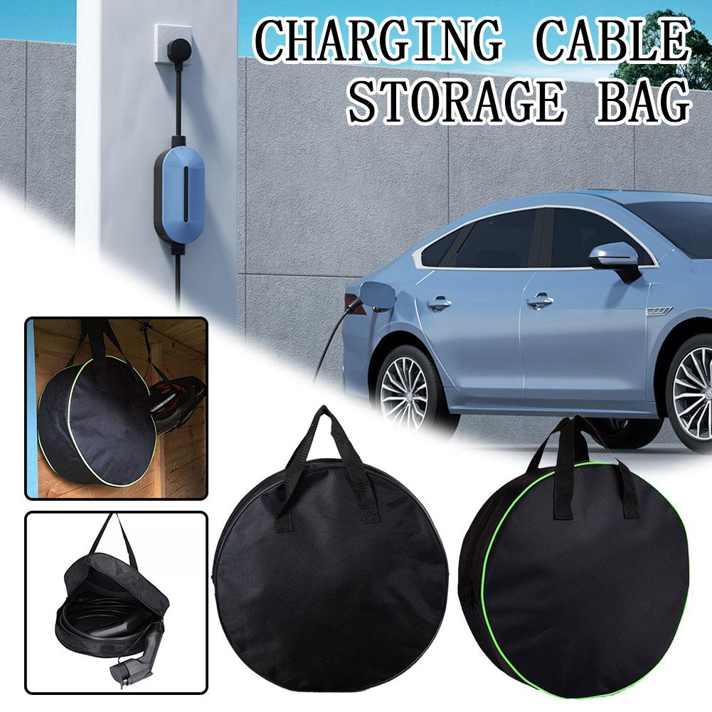 Car Cable Organizer - Borsa portaoggetti rotonda resistente per cavi